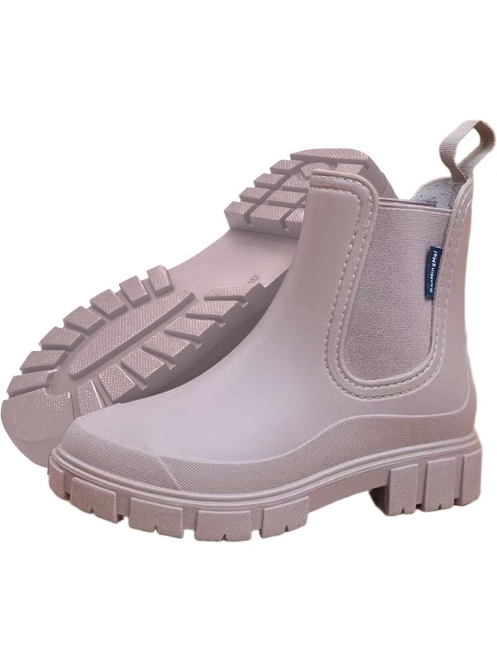 Women's Apricot Rain Boots  Short Ankle Rainboots Arch Support Chelsea Boots